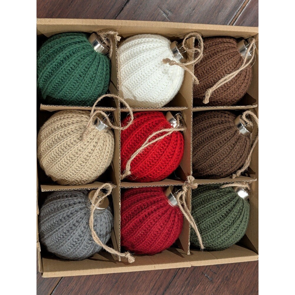 Set of 9 Crochet Christmas Ornaments NEW